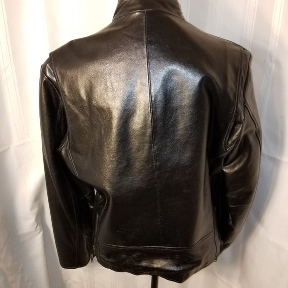 EUC Lucky Brand Full Grained Leather Jacket Medium - Picture 2 of 8